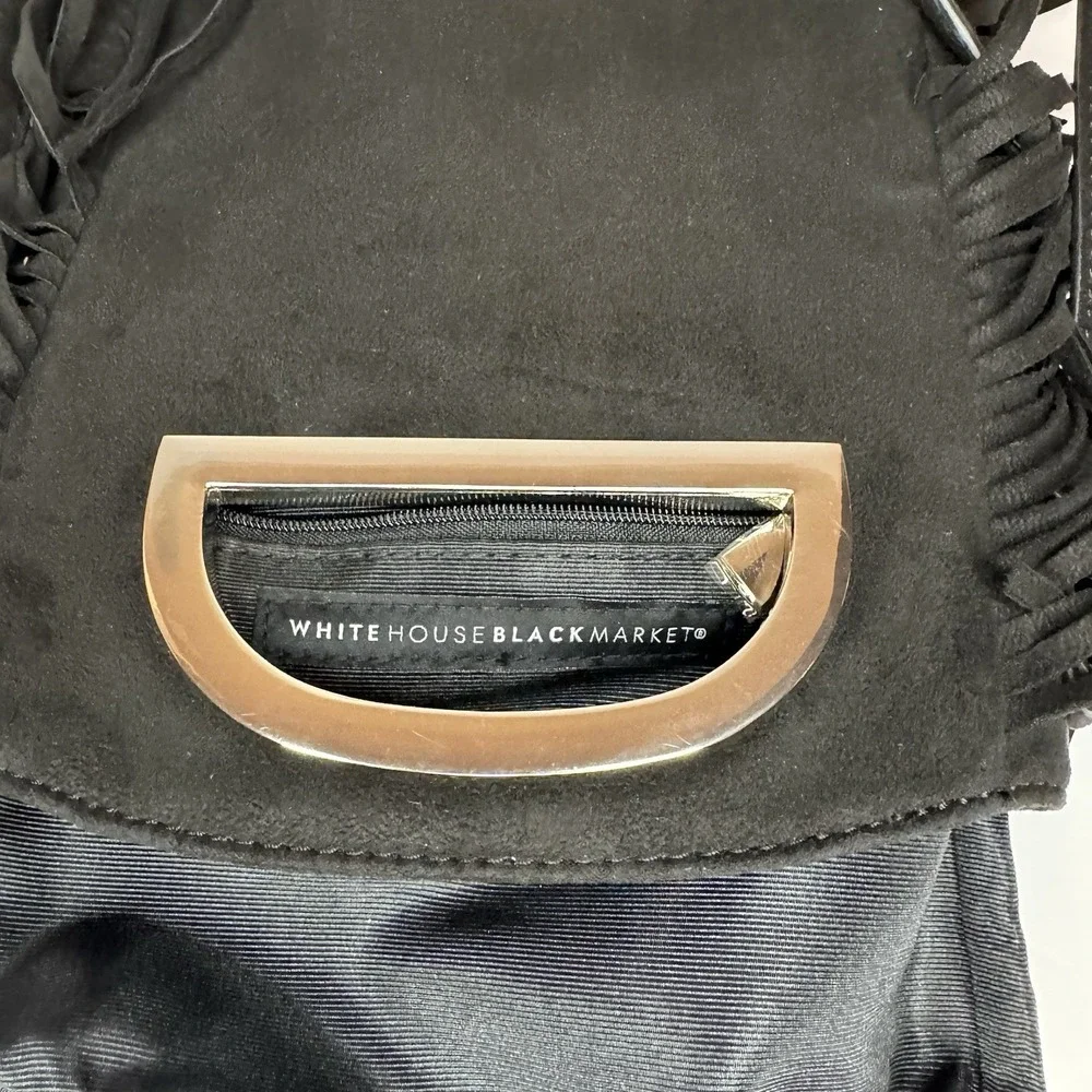 White House Black Market Black Satchel Crossbody Bag Tassel Womens‎